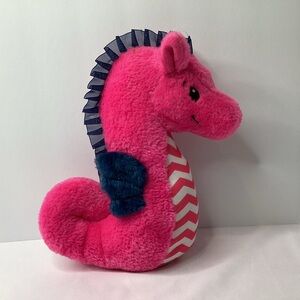 The Preppy Pelican Seahorse Plush Stuffed Animal Toy Pink Navy Chevron 11” 2019